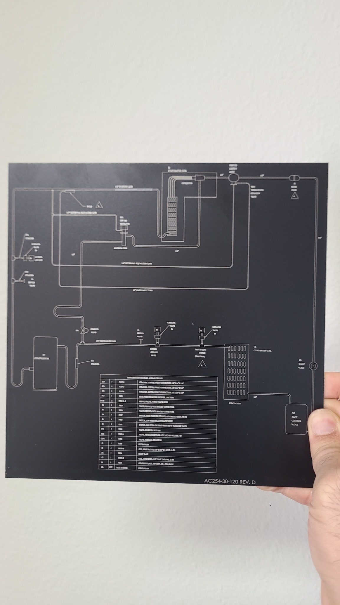 Detailed line artwork engraved on a metal plate at LA LASER 1 in Valencia