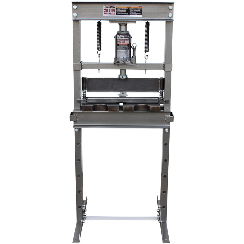 20-ton hydraulic shop press with bending tooling