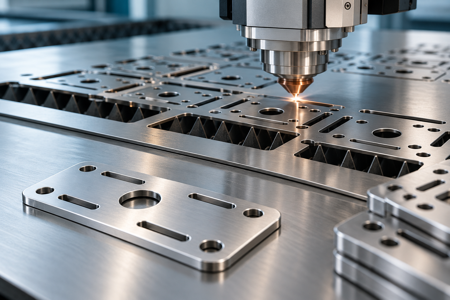 Illustration of precision stainless steel laser cutting and clean-edged equipment mounting plates